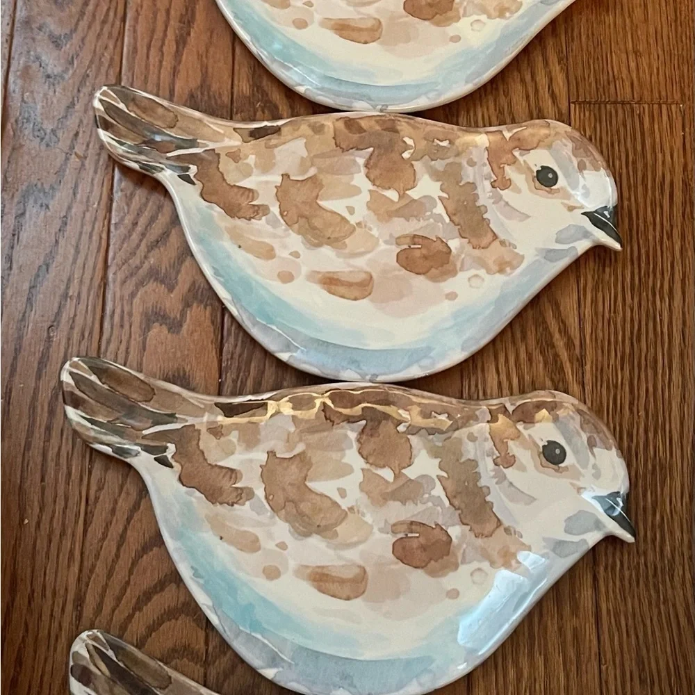 Set of Bird-Shaped Melamine Plates (5)